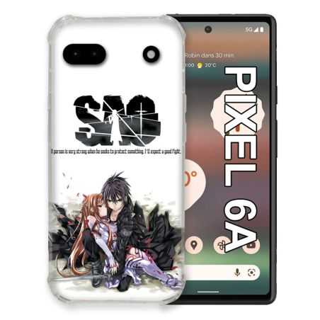 Coque Pour Google Pixel 6A Manga SAO sword Art Online Blanc
