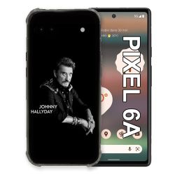 Coque Pour Google Pixel 6A Musique Johnny Hallyday Noir