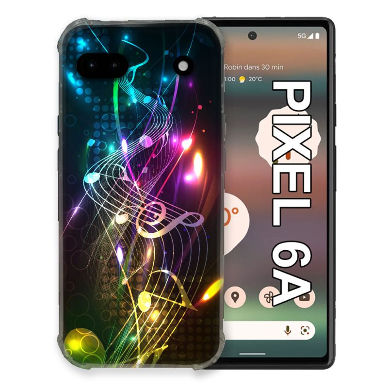 Coque Pour Google Pixel 6A Musique Partition Multicolore