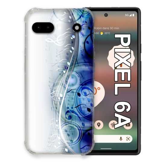 Coque Pour Google Pixel 6A Musique Partition Vague