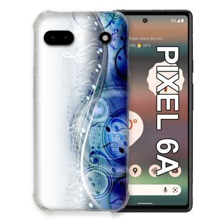 Coque Pour Google Pixel 6A Musique Partition Vague
