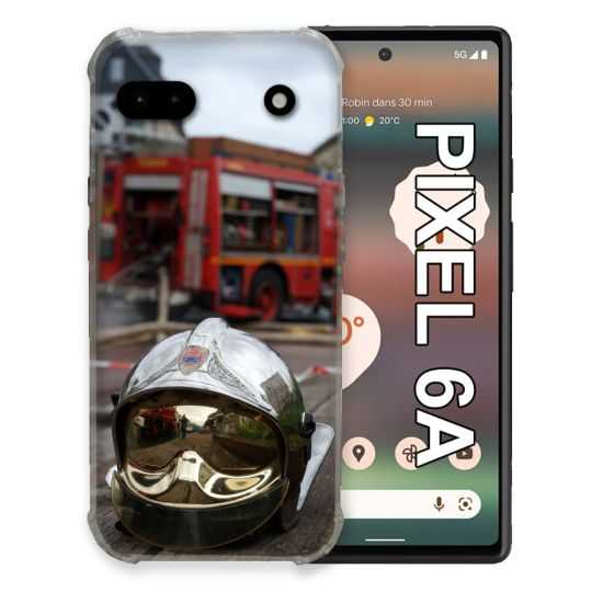 Coque Pour Google Pixel 6A Pompier Casque Camion