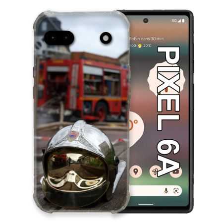 Coque Pour Google Pixel 6A Pompier Casque Camion