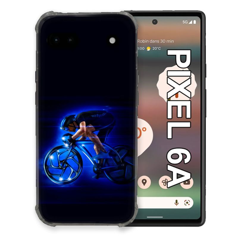 Coque Pour Google Pixel 6A Sport Cyclisme Bleu