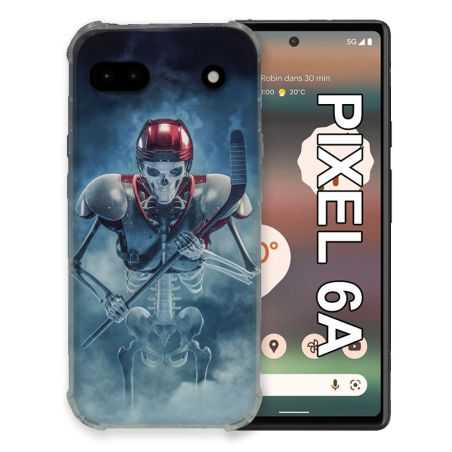 Coque Pour Google Pixel 6A Sport Hockey Squelette