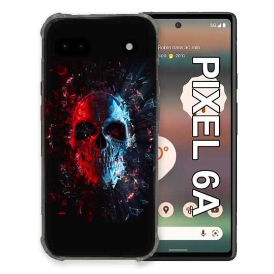Coque Pour Google Pixel 6A Tete de Mort Deflagration