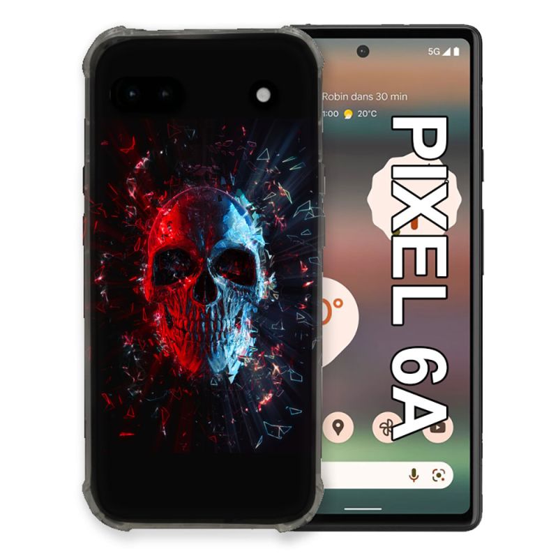 Coque Pour Google Pixel 6A Tete de Mort Deflagration
