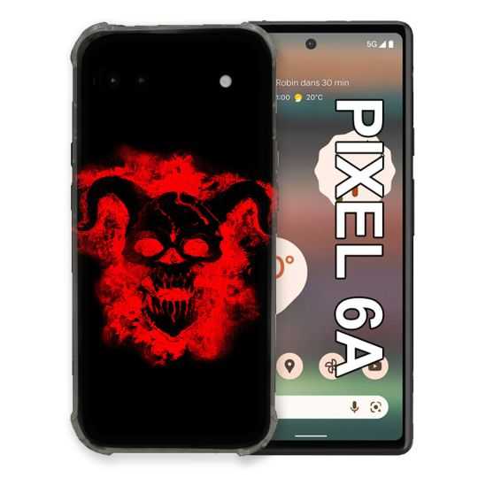 Coque Pour Google Pixel 6A Tete de Mort Diable