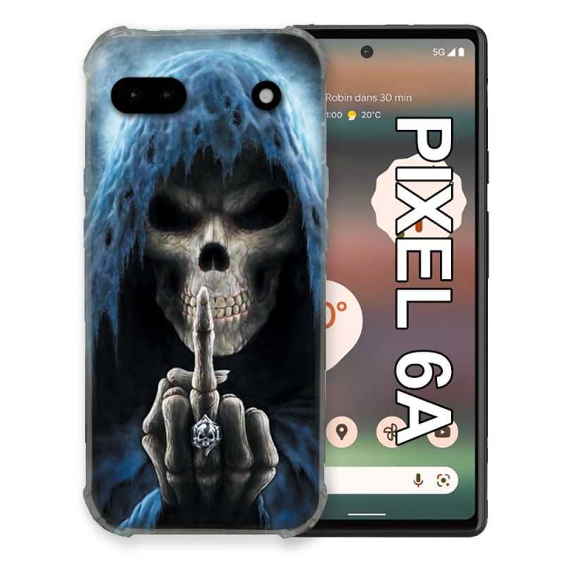 Coque Pour Google Pixel 6A Tete de Mort Doigt