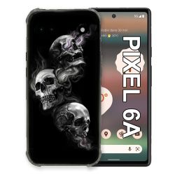 Coque Pour Google Pixel 6A Tete de Mort Triple
