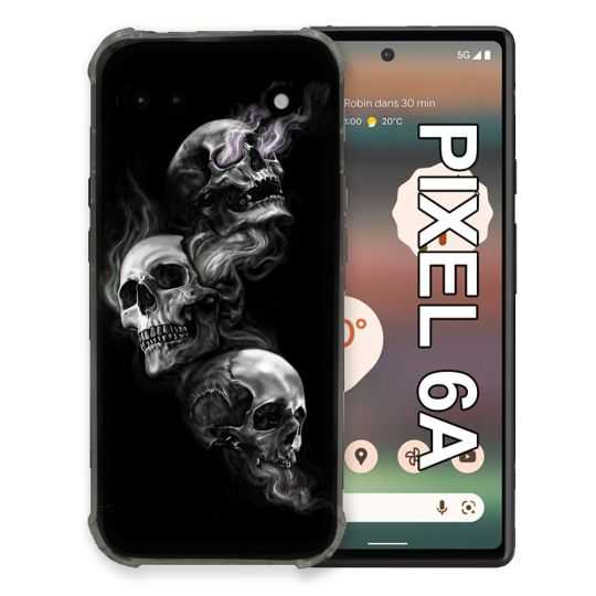 Coque Pour Google Pixel 6A Tete de Mort Triple