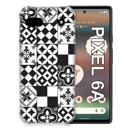 Coque Pour Google Pixel 6A Texture Carreau Ciment Noir