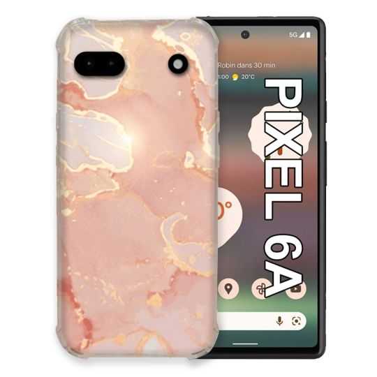 Coque Pour Google Pixel 6A Texture Marbre Rose