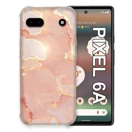 Coque Pour Google Pixel 6A Texture Marbre Rose