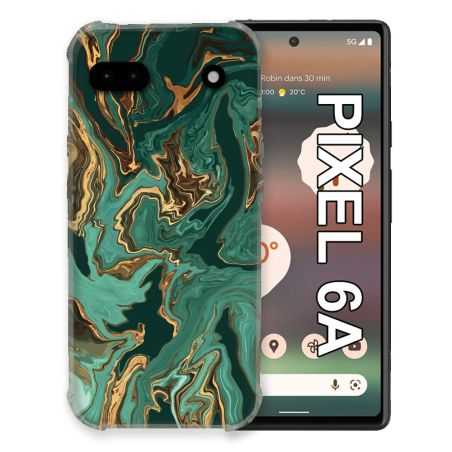 Coque Pour Google Pixel 6A Texture Marbre Vert