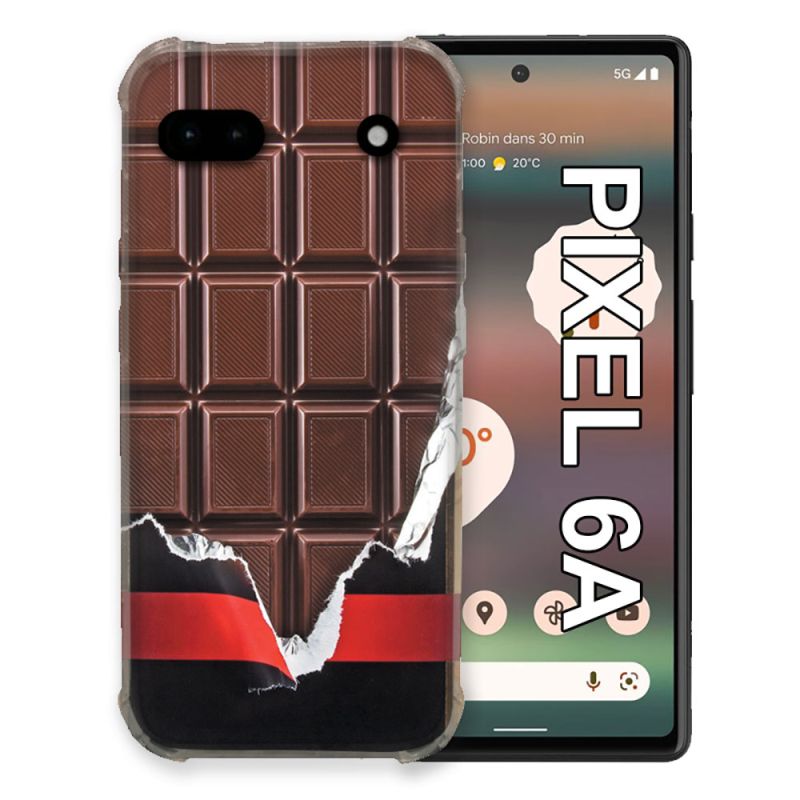 Coque Pour Google Pixel 6A Texture Trompe Oeil Chocolat
