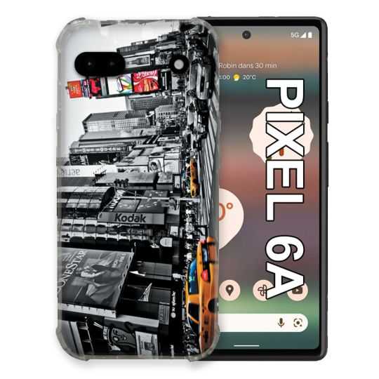 Coque Pour Google Pixel 6A Voyage Amerique USA New York Taxi