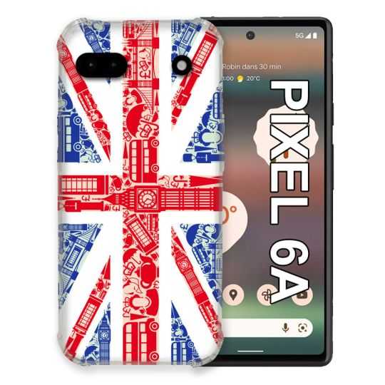 Coque Pour Google Pixel 6A Voyage Angleterre Blanc