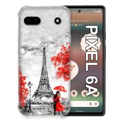 Coque Pour Google Pixel 6A Voyage France Paris Rouge