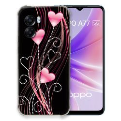 Coque Pour Oppo A77 5G Amour Coeur Rose Montant sur Noir