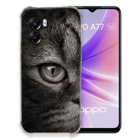 Coque Pour Oppo A77 5G Animal Chat Gris