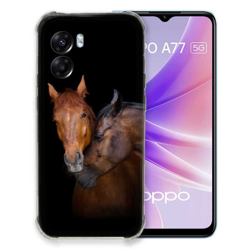 Coque Pour Oppo A77 5G Animal Cheval Marron
