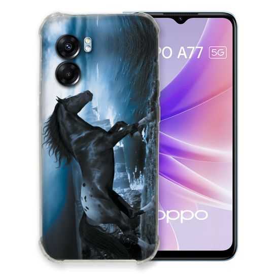Coque Pour Oppo A77 5G Animal Cheval Noir
