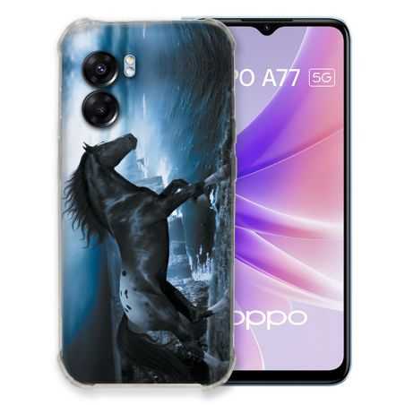 Coque Pour Oppo A77 5G Animal Cheval Noir