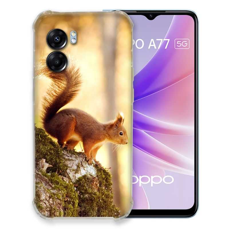 Coque Pour Oppo A77 5G Animal Ecureuil Bois