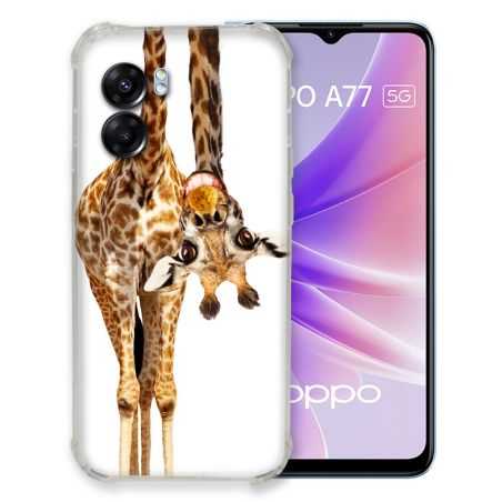 Coque Pour Oppo A77 5G Animal Girafe Blanche