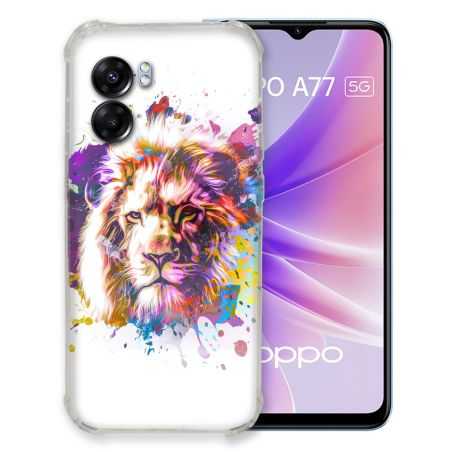 Coque Pour Oppo A77 5G Animal Lion Tag