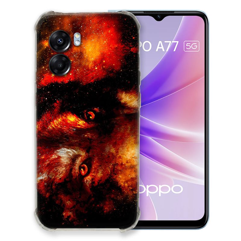 Coque Pour Oppo A77 5G Animal Loup Espace
