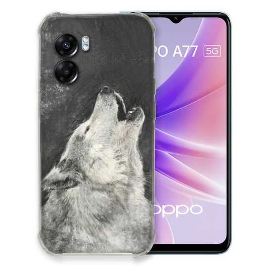Coque Pour Oppo A77 5G Animal Loup Hurlement