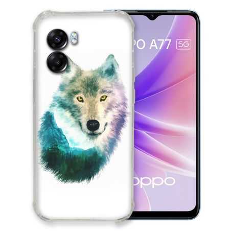 Coque Pour Oppo A77 5G Animal Loup Montagne