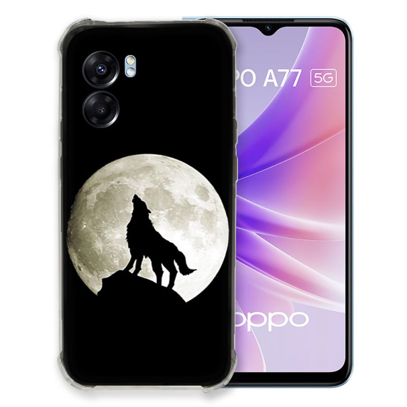 Coque Pour Oppo A77 5G Animal Loup Noir