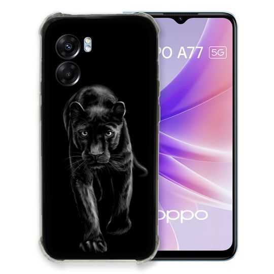 Coque Pour Oppo A77 5G Animal Panthère Noire