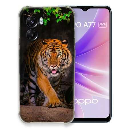 Coque Pour Oppo A77 5G Animal Tigre Jungle