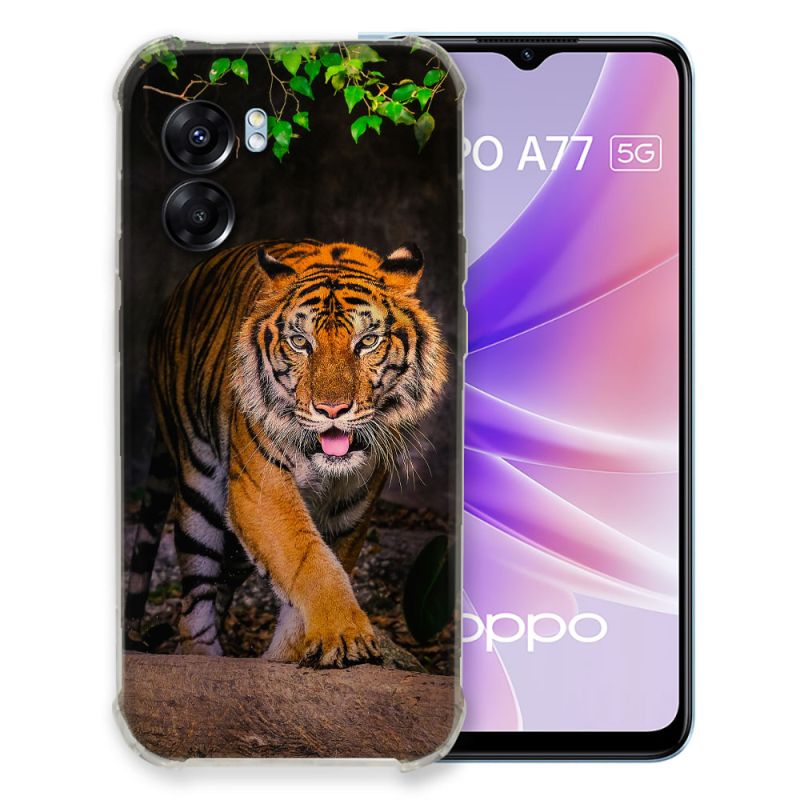 Coque Pour Oppo A77 5G Animal Tigre Jungle
