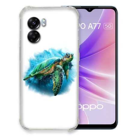 Coque Pour Oppo A77 5G Animal Tortue Blanche multicolore