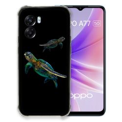 Coque Pour Oppo A77 5G Animal Tortue Noire multicolore