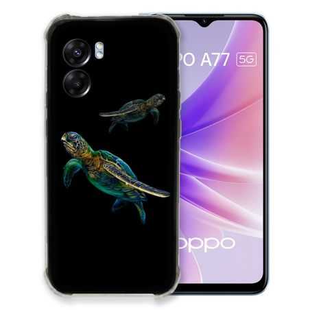 Coque Pour Oppo A77 5G Animal Tortue Noire multicolore