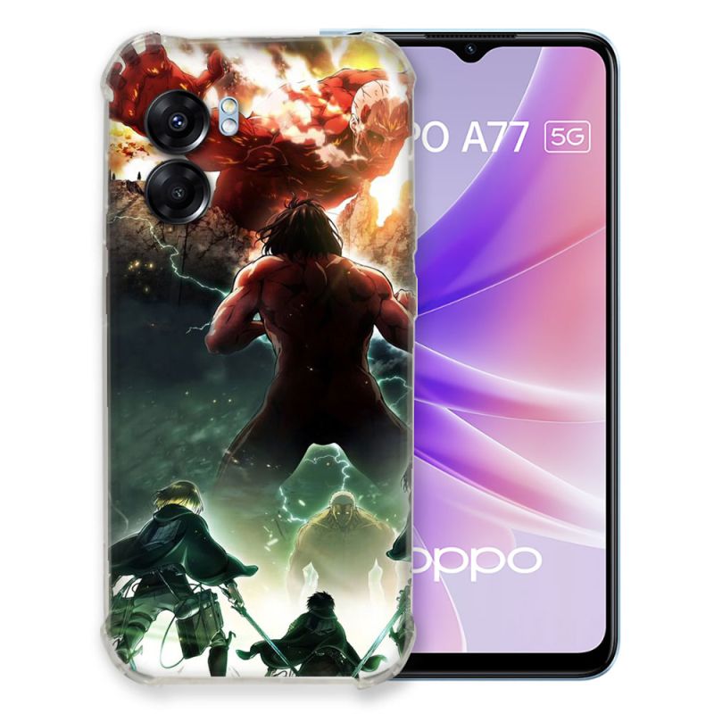 Coque Pour Oppo A77 5G Manga Attaque Titans Combat