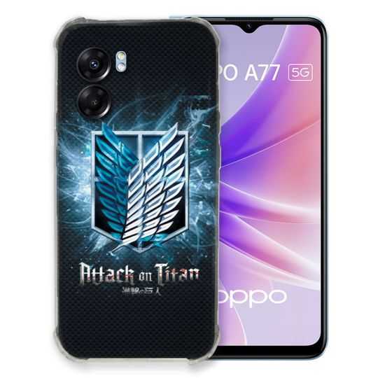 Coque Pour Oppo A77 5G Manga Attaque Titans Noir