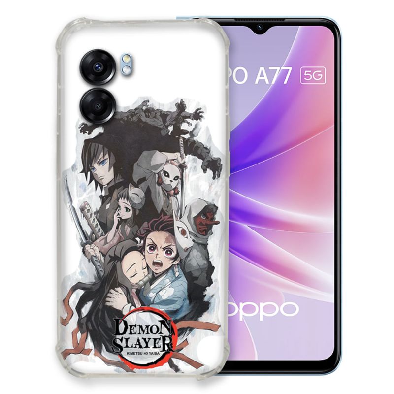 Coque Pour Oppo A77 5G Manga Demon Slayer Blanc