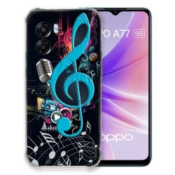 Coque Pour Oppo A77 5G Musique Cle Sol Bleu