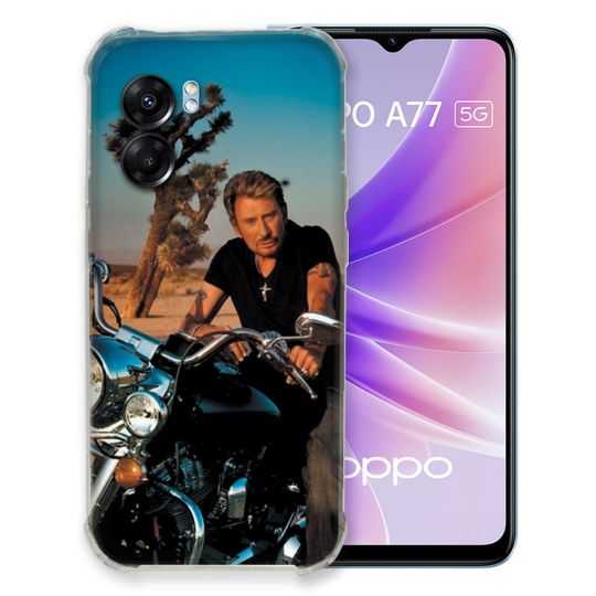 Coque Pour Oppo A77 5G Musique Johnny Hallyday Moto