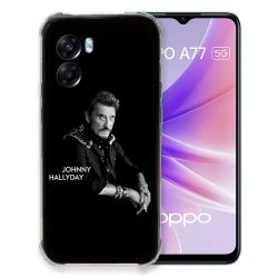 Coque Pour Oppo A77 5G Musique Johnny Hallyday Noir