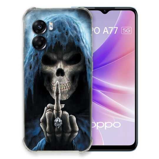 Coque Pour Oppo A77 5G Tete de Mort Doigt