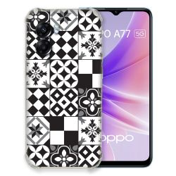 Coque Pour Oppo A77 5G Texture Carreau Ciment Noir