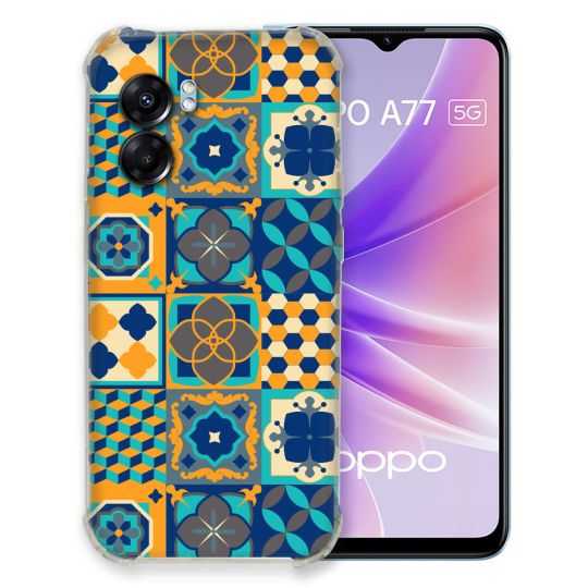 Coque Pour Oppo A77 5G Texture Carreau Ciment Orange